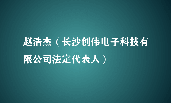 赵浩杰（长沙创伟电子科技有限公司法定代表人）