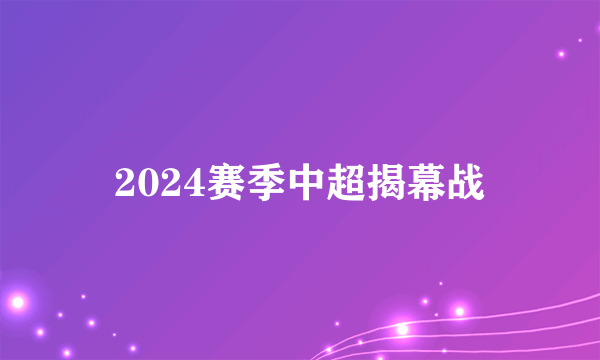 2024赛季中超揭幕战