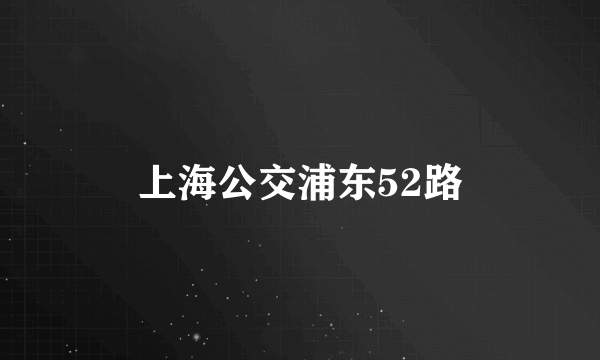 上海公交浦东52路