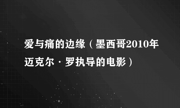 爱与痛的边缘(墨西哥2010年迈克尔·罗执导的电影)
