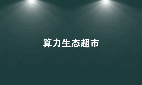 算力生态超市
