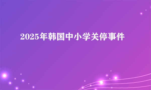 2025年韩国中小学关停事件