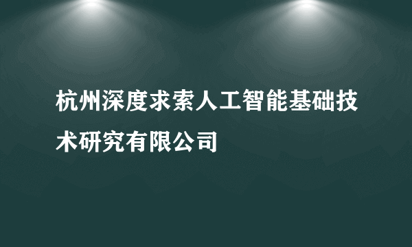 杭州深度求索人工智能基础技术研究有限公司
