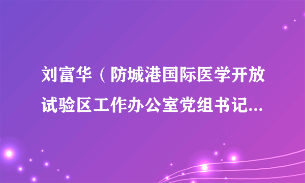刘富华（防城港国际医学开放试验区工作办公室党组书记、常务副主任）
