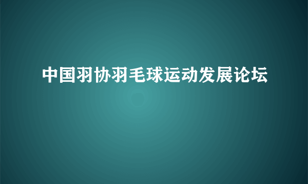 中国羽协羽毛球运动发展论坛