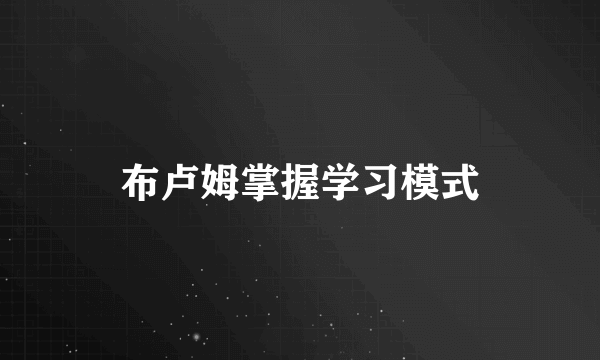 布卢姆掌握学习模式