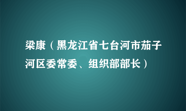 梁康（黑龙江省七台河市茄子河区委常委、组织部部长）