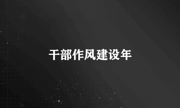 干部作风建设年