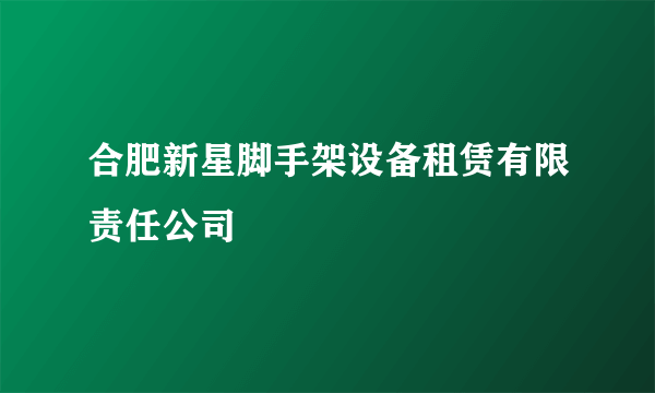 合肥新星脚手架设备租赁有限责任公司
