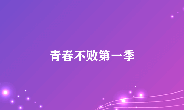 青春不败第一季