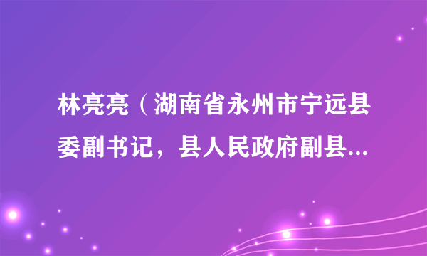 林亮亮（湖南省永州市宁远县委副书记，县人民政府副县长、代理县长）