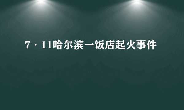 7·11哈尔滨一饭店起火事件