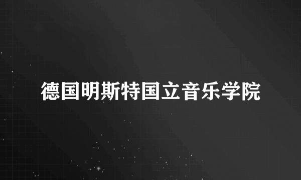 德国明斯特国立音乐学院