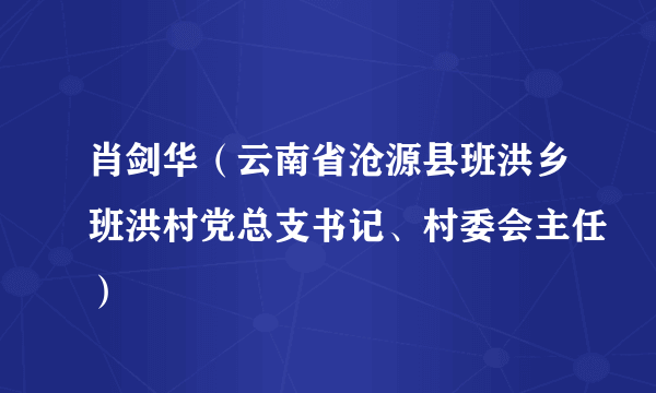 肖剑华（云南省沧源县班洪乡班洪村党总支书记、村委会主任）