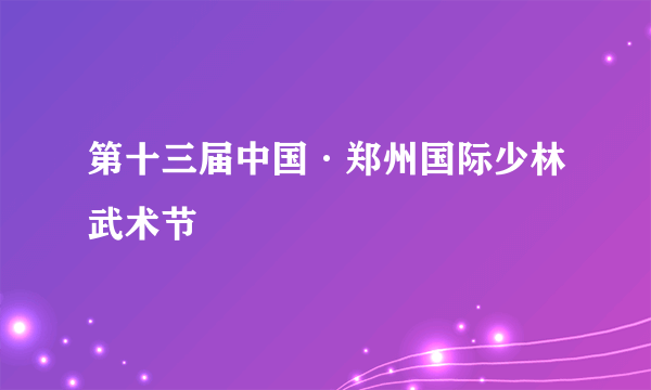 第十三届中国·郑州国际少林武术节