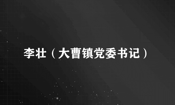 李壮（大曹镇党委书记）
