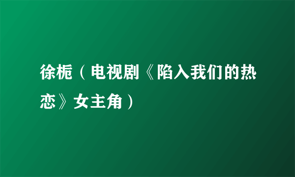 徐栀（电视剧《陷入我们的热恋》女主角）