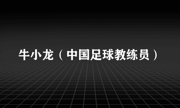 牛小龙（中国足球教练员）