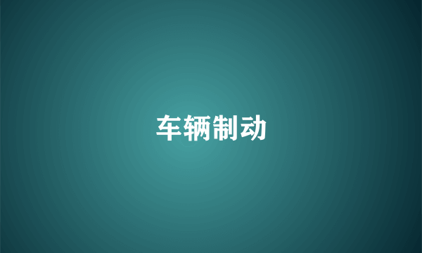 车辆制动