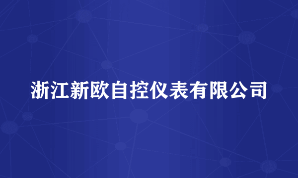 浙江新欧自控仪表有限公司