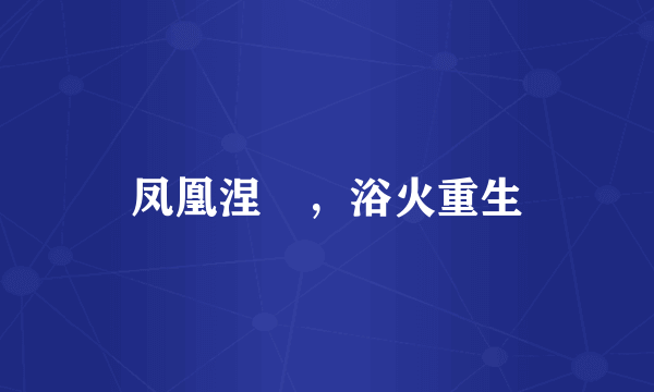 凤凰涅槃，浴火重生