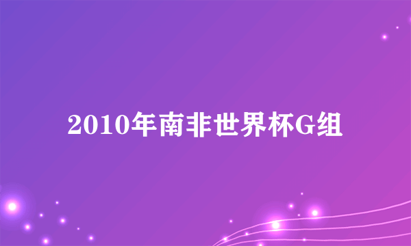 2010年南非世界杯G组