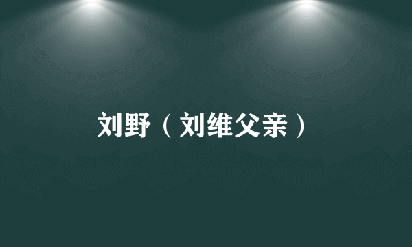 刘野（刘维父亲）