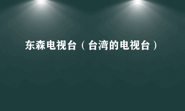 东森电视台（台湾的电视台）