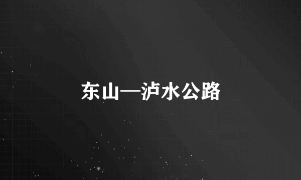 东山—泸水公路