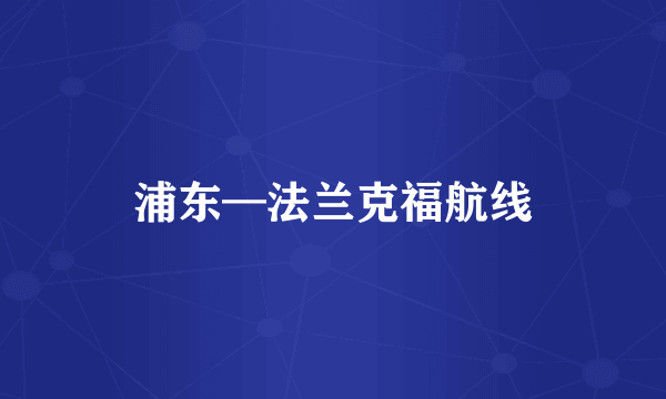 浦东—法兰克福航线