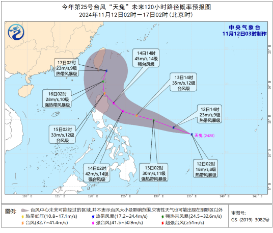 台风天兔（2024年第25号超强台风）