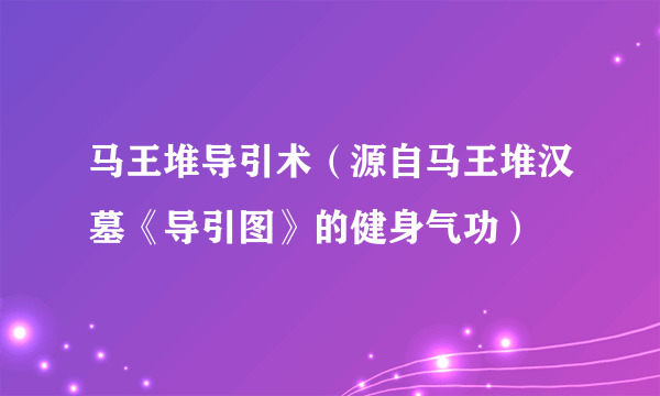 马王堆导引术（源自马王堆汉墓《导引图》的健身气功）