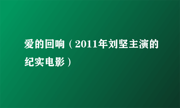 爱的回响（2011年刘坚主演的纪实电影）