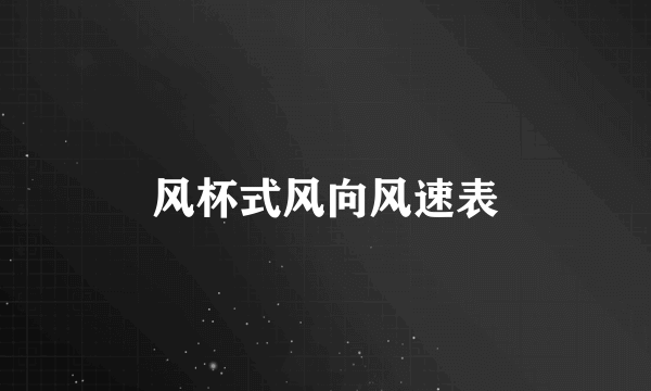 风杯式风向风速表