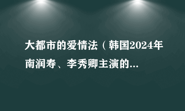 大都市的爱情法（韩国2024年南润寿、李秀卿主演的同性爱情剧）