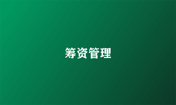 筹资管理