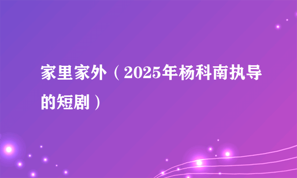 家里家外（2025年杨科南执导的短剧）