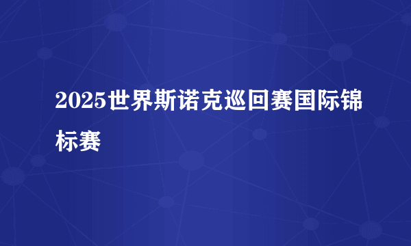 2025世界斯诺克巡回赛国际锦标赛
