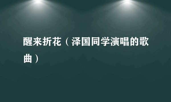 醒来折花（泽国同学演唱的歌曲）