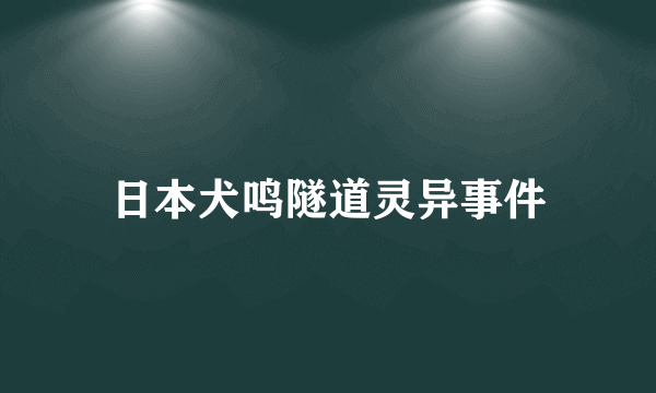 日本犬鸣隧道灵异事件