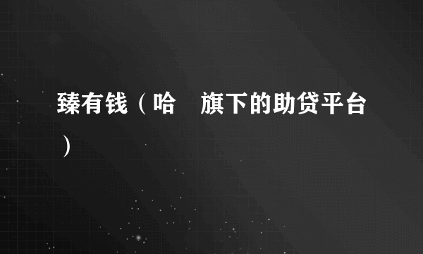 臻有钱（哈啰旗下的助贷平台）