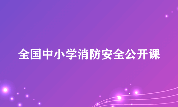 全国中小学消防安全公开课