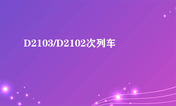 D2103/D2102次列车