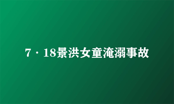 7·18景洪女童淹溺事故