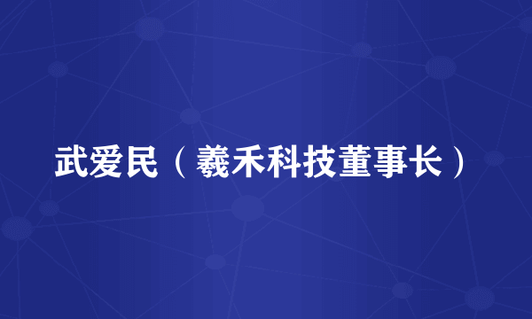 武爱民（羲禾科技董事长）