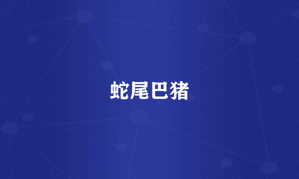 蛇尾巴猪