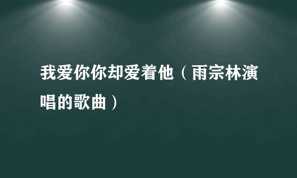 我爱你你却爱着他（雨宗林演唱的歌曲）