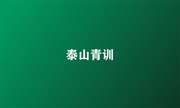 泰山青训