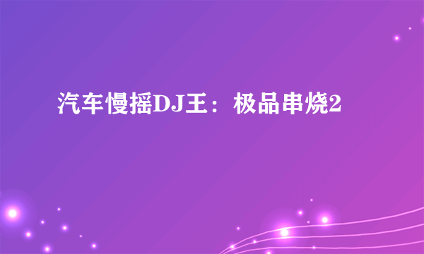 汽车慢摇DJ王：极品串烧2