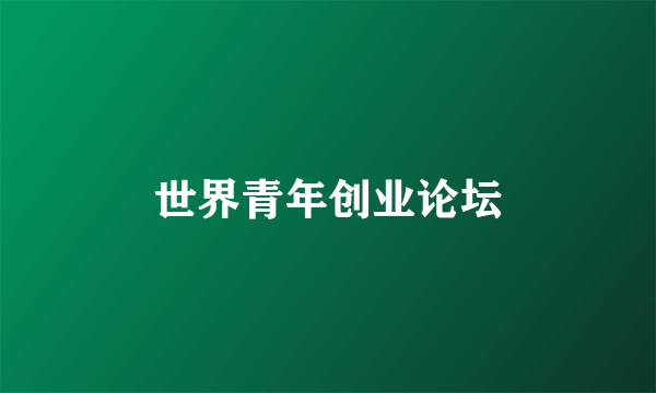 世界青年创业论坛